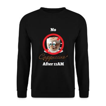No Cappuccino After 11AM Kaffee Italien - Unisex Pullover - Schwarz - Vorne - Alina (178cm) & Michal (187cm)
