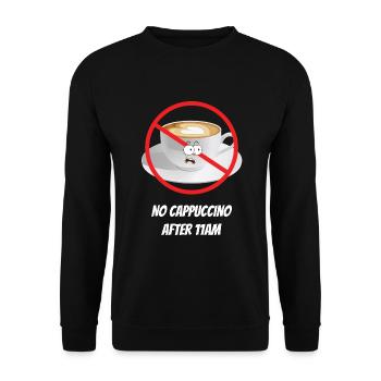 No Cappuccino After 11AM Kaffee Italien - Unisex Pullover - Schwarz - Vorne - Alina (178cm) & Michal (187cm)