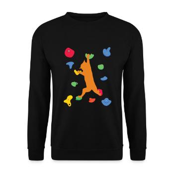 Cat Bouldering Climbing Mountaineering - Unisex Sweatshirt - black - Front - Alina (178cm) & Michal (187cm)