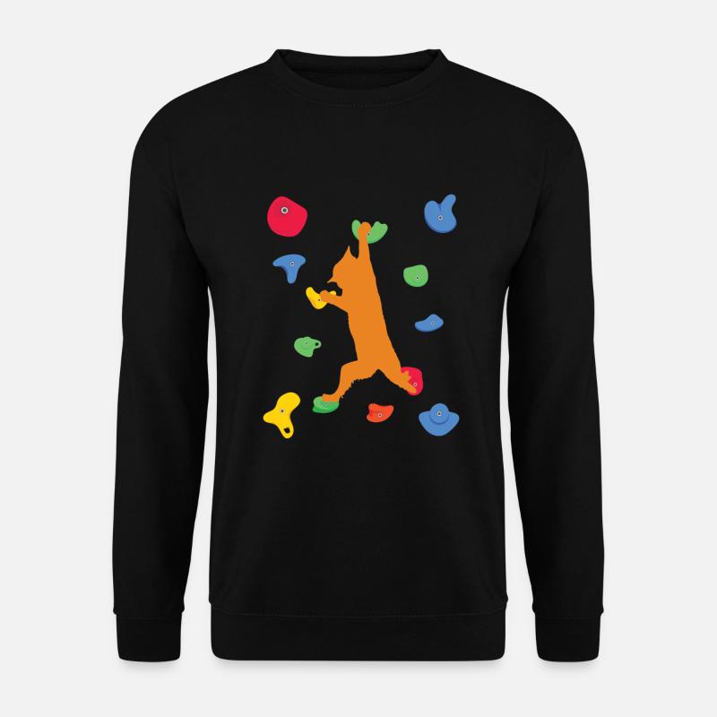 Katze Bouldern Klettern Bergsteigen - Unisex Pullover - Schwarz