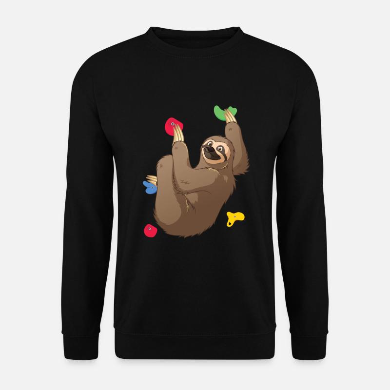 Cat Sloth Climbing Mountaineering - Unisex Sweatshirt - black