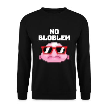 No Bloblem Pixel Blobfish Fisch Meer - Unisex Pullover - Schwarz - Vorne - Alina (178cm) & Michal (187cm)