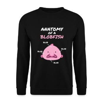Anatomy Of A Blobfish Blob Fisch Meer - Unisex Pullover - Schwarz - Vorne - Alina (178cm) & Michal (187cm)
