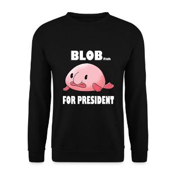 Blob For President Blobfish Fisch Meer - Unisex Pullover - Schwarz - Vorne - Alina (178cm) & Michal (187cm)