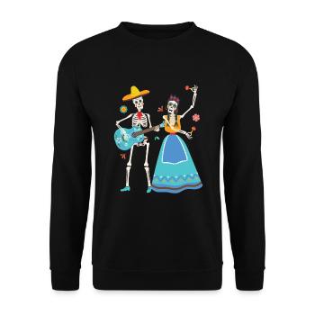 Dia de Los Muertos Dance Mexico - Unisex Sweatshirt - black - Front - Alina (178cm) & Michal (187cm)