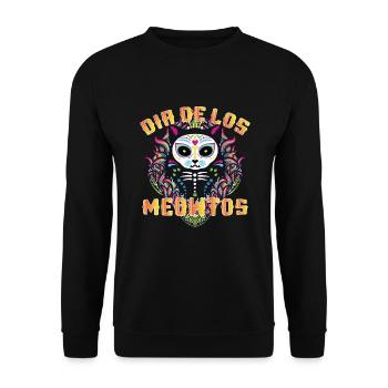 Dia de Los Meowtos Cat Mexico - Unisex Sweatshirt - black - Front - Alina (178cm) & Michal (187cm)