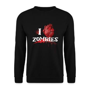 J’aime les zombies Monstre costumé d’Halloween - Sweat-shirt Unisexe - noir - Devant - Alina (178cm) & Michal (187cm)