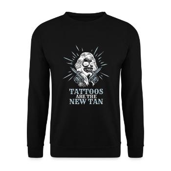 Les tatouages sont le nouveau tatouage de bronzage - Sweat-shirt Unisexe - noir - Devant - Alina (178cm) & Michal (187cm)