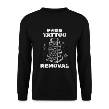 Free Tattoo Removal Tätowierung - Unisex Sweatshirt - black - Front - Alina (178cm) & Michal (187cm)