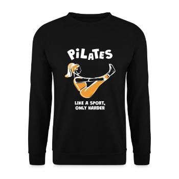 Pilates comme un entraînement sportif - Sweat-shirt Unisexe - noir - Devant - Alina (178cm) & Michal (187cm)
