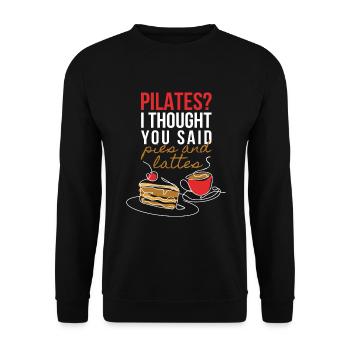 Pilates Pies And Lattes Kuchen Kaffee - Unisex Pullover - Schwarz - Vorne - Alina (178cm) & Michal (187cm)