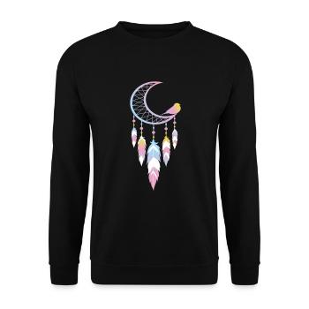 Capteur de rêves Lune Capteur de rêves Spirituel - Sweat-shirt Unisexe - noir - Devant - Alina (178cm) & Michal (187cm)