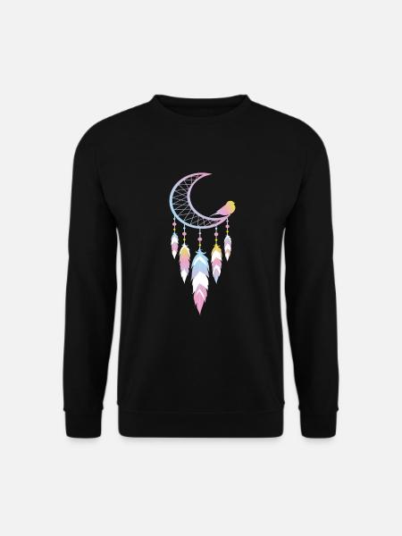 Capteur de rêves Lune Capteur de rêves Spirituel - Sweat-shirt Unisexe - noir