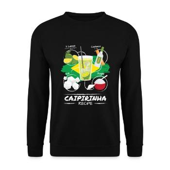 Recette de Caipirinha Cocktail Alcohol Party - Sweat-shirt Unisexe - noir - Devant - Alina (178cm) & Michal (187cm)