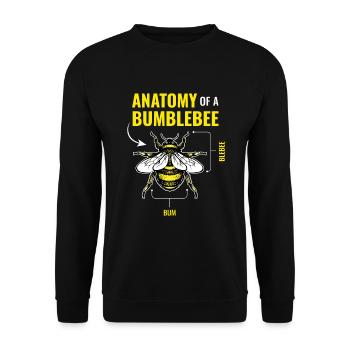 Antatomy Of A Bumblebee Hummel Bienen - Unisex Pullover - Schwarz - Vorne - Alina (178cm) & Michal (187cm)