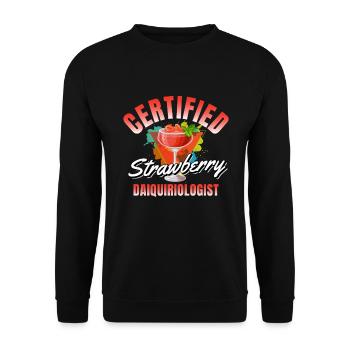 Fraise Daiquiri Cocktail Alcool - Sweat-shirt Unisexe - noir - Devant - Alina (178cm) & Michal (187cm)