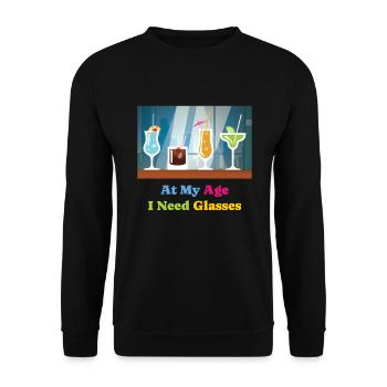 J’ai besoin de verres cocktail alcool - Sweat-shirt Unisexe - noir - Devant - Alina (178cm) & Michal (187cm)