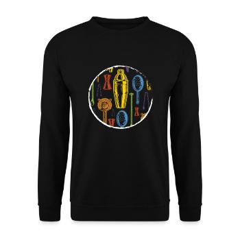 Cocktail Shaker Retro Cocktail Alcohol - Unisex Sweatshirt - black - Front - Alina (178cm) & Michal (187cm)