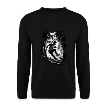 Coureurs de parkour avec lettrage - Sweat-shirt Unisexe - noir - Devant - Alina (178cm) & Michal (187cm)