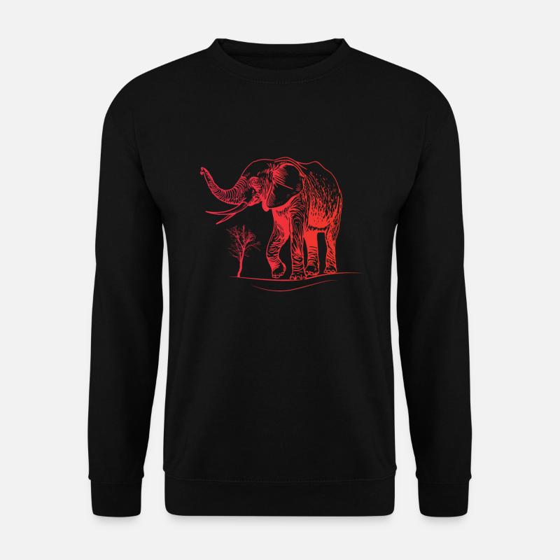 Elephant Kids Red Elephant - Unisex Sweatshirt - black