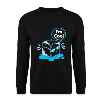Eiswürfel I´M Cool Sommer Eis Getränk - Unisex Pullover - Schwarz - Vorne - Alina (178cm) & Michal (187cm)