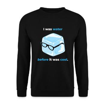 Ice cubes I was Water Summer Ice Drink - Unisex Sweatshirt - black - Front - Alina (178cm) & Michal (187cm)
