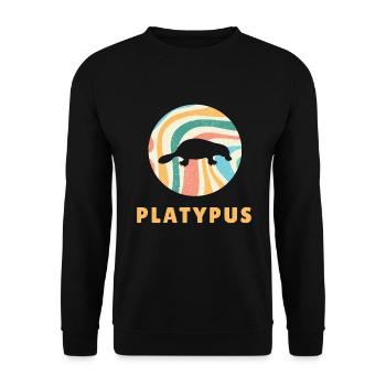 Schnabeltier Platypus - Unisex Sweatshirt - black - Front - Alina (178cm) & Michal (187cm)