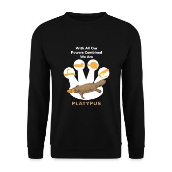Schnabeltier Power Combined Platypus - Unisex Sweatshirt - black - Front - Alina (178cm) & Michal (187cm)