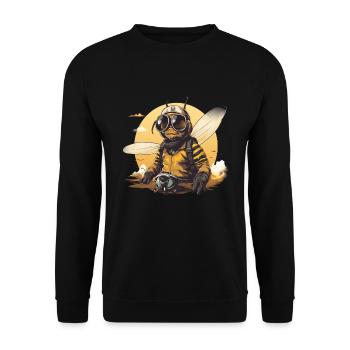 Pilot bee - Unisex Sweatshirt - black - Front - Alina (178cm) & Michal (187cm)