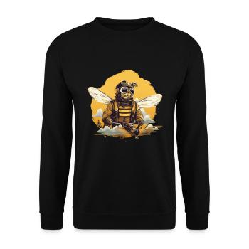 Pilot bee - Unisex Sweatshirt - black - Front - Alina (178cm) & Michal (187cm)