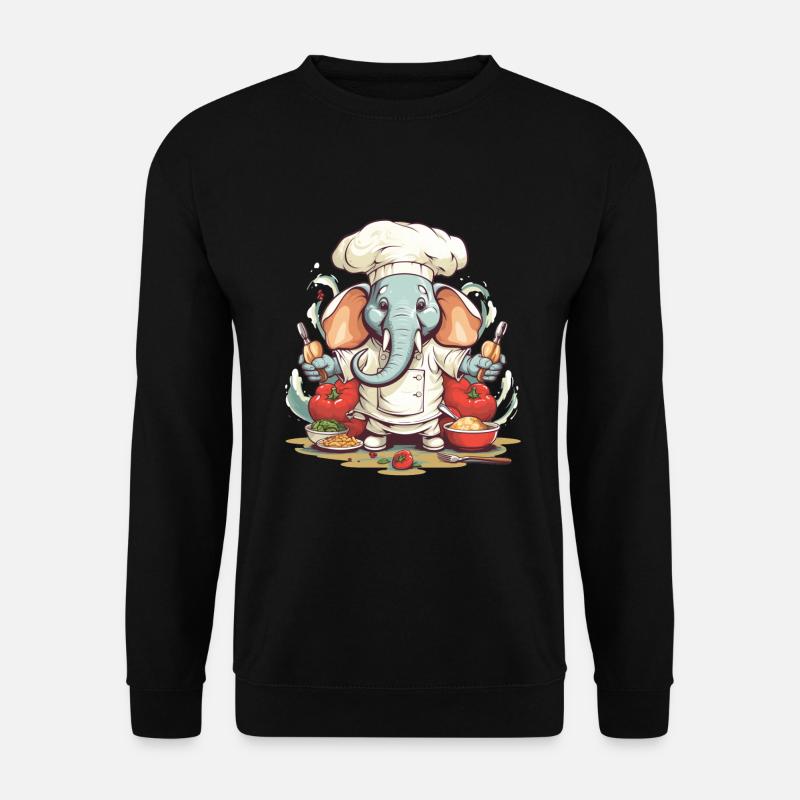 Cuisinier d’éléphant - Sweat-shirt Unisexe - noir