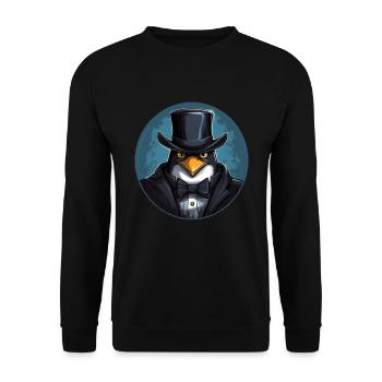 Penguin as a detective - Unisex Sweatshirt - black - Front - Alina (178cm) & Michal (187cm)