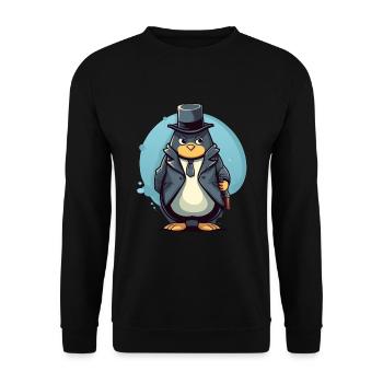 Penguin as a detective - Unisex Sweatshirt - black - Front - Alina (178cm) & Michal (187cm)