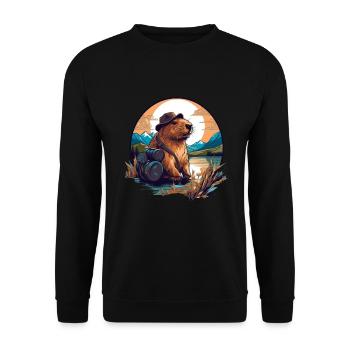 Capybara Capybara cobayes en tournée - Sweat-shirt Unisexe - noir - Devant - Alina (178cm) & Michal (187cm)