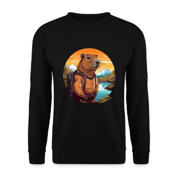 Cochons d’Inde Capybara en tournée - Sweat-shirt Unisexe - noir - Devant - Alina (178cm) & Michal (187cm)