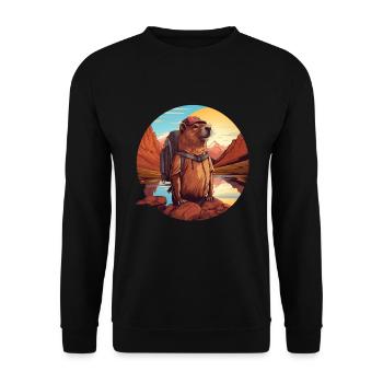 Cochons d’Inde Capybara en tournée - Sweat-shirt Unisexe - noir - Devant - Alina (178cm) & Michal (187cm)