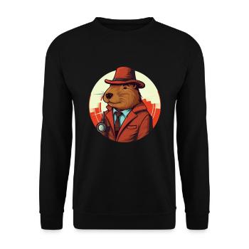 Reporter-Capybara Guinea Pig - Unisex Sweatshirt - black - Front - Alina (178cm) & Michal (187cm)