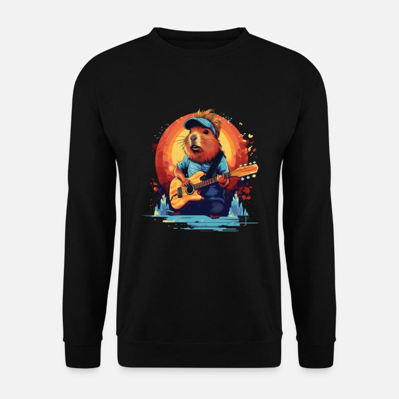 Musikalisches Capybara Meerschweinchen - Unisex Pullover - Schwarz