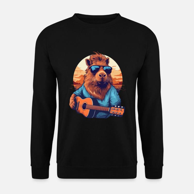 Musikalisches Capybara Meerschweinchen - Unisex Pullover - Schwarz