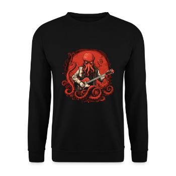 Musical octopus - Unisex Sweatshirt - black - Front - Alina (178cm) & Michal (187cm)