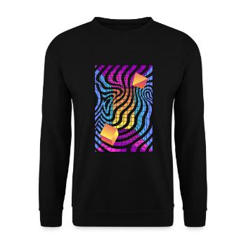 80´s Synthwave Synthesizer Musik Retro - Unisex Pullover - Schwarz - Vorne - Alina (178cm) & Michal (187cm)