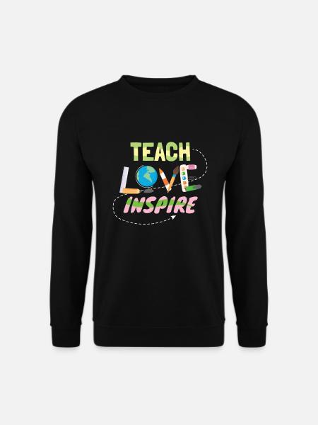Tech Love Inspire Lehrer Lehrerin Schule - Unisex Pullover - Schwarz