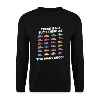 To Many Shoes Sneaker Sneakers - Unisex Sweatshirt - black - Front - Alina (178cm) & Michal (187cm)