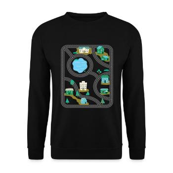Play Rug Play Mat Massage - Unisex Sweatshirt - black - Front - Alina (178cm) & Michal (187cm)