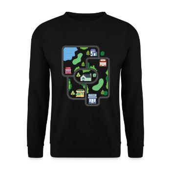 Play Rug Play Mat Massage - Unisex Sweatshirt - black - Front - Alina (178cm) & Michal (187cm)