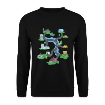 Play Rug Play Mat Massage - Unisex Sweatshirt - black - Front - Alina (178cm) & Michal (187cm)