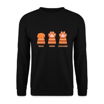 Rock Paper Scissors Cat Kitten - Unisex Sweatshirt - black - Front - Alina (178cm) & Michal (187cm)