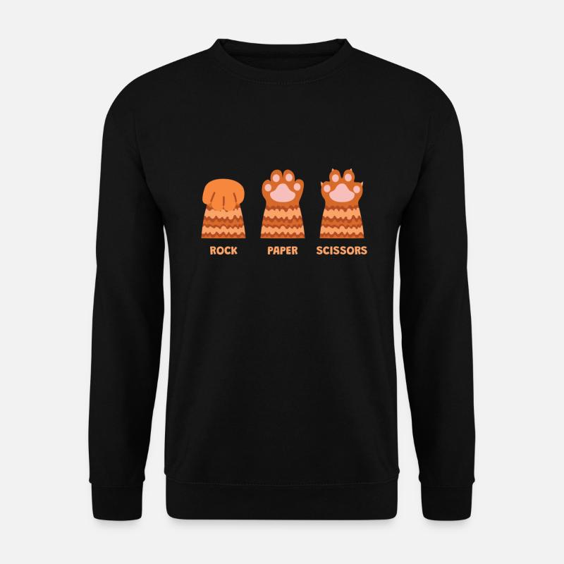 Rock Paper Scissors Katze Kätzchen - Unisex Pullover - Schwarz