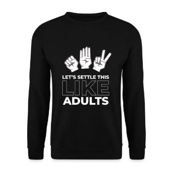 Rock Paper Scissors Like Adults - Unisex Sweatshirt - black - Front - Alina (178cm) & Michal (187cm)