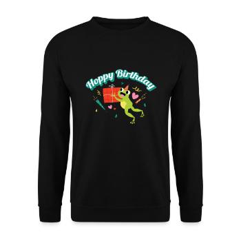 Hoppy Birthday Frog Frogs Kids - Unisex Sweatshirt - black - Front - Alina (178cm) & Michal (187cm)
